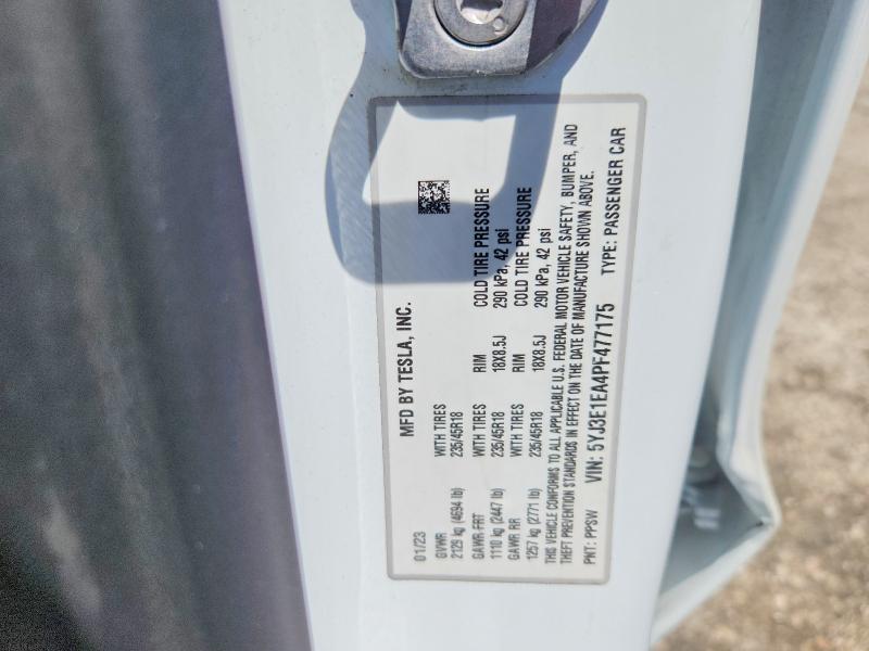 Продажа на аукционе авто 2023 Tesla Model 3, vin: 5YJ3E1EA4PF477175, номер лота: 61183476