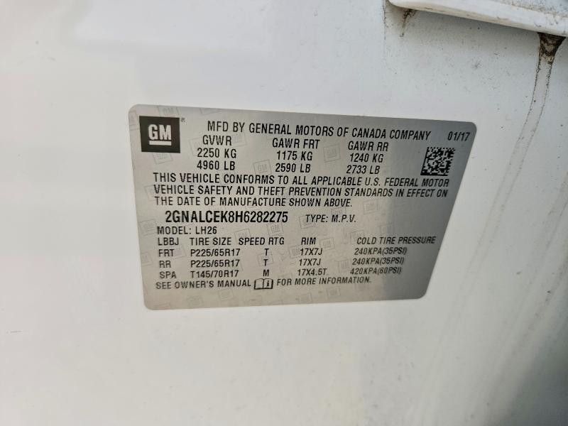 Продаж на аукціоні авто 2017 Chevrolet Equinox, vin: 2GNALCEK8H6282275, номер лоту: 61553366