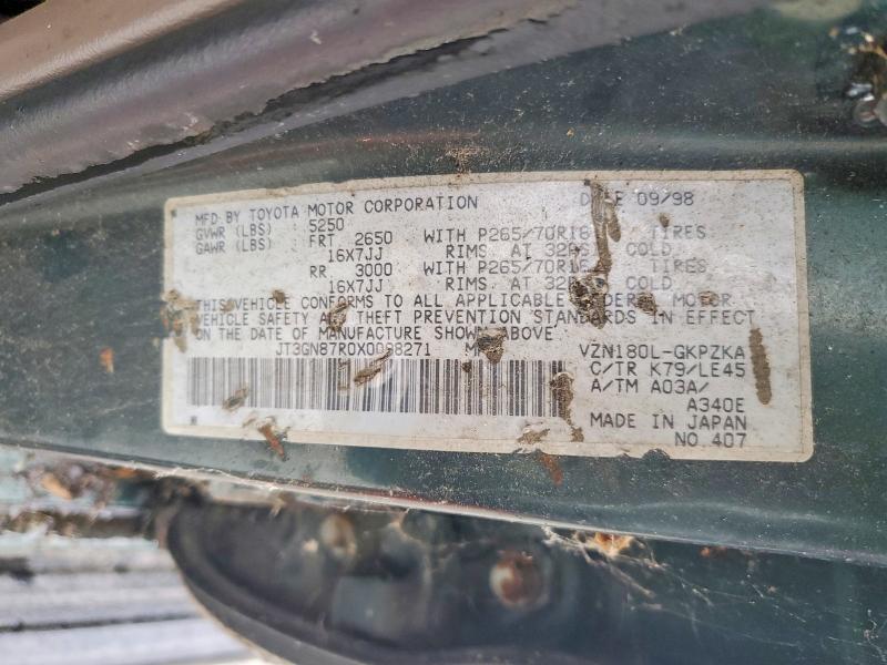 Aukcja sprzedaży 1999 Toyota 4runner, vin: JT3GN87R0X0098271, numer aukcji: 59988336