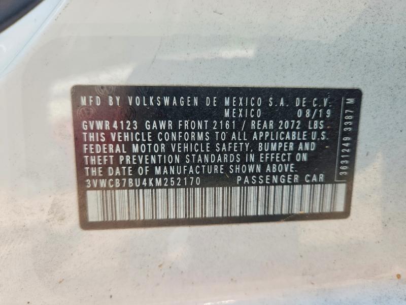 Aukcja sprzedaży 2019 Volkswagen Jetta, vin: 3VWCB7BU4KM252170, numer aukcji: 61491546