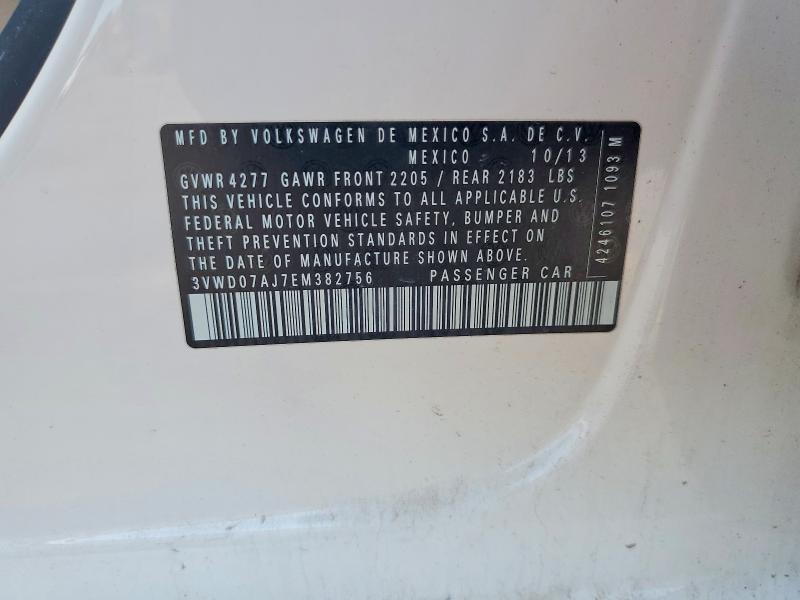 Aukcja sprzedaży 2014 Volkswagen Jetta, vin: 3VWD07AJ7EM382756, numer aukcji: 61374996