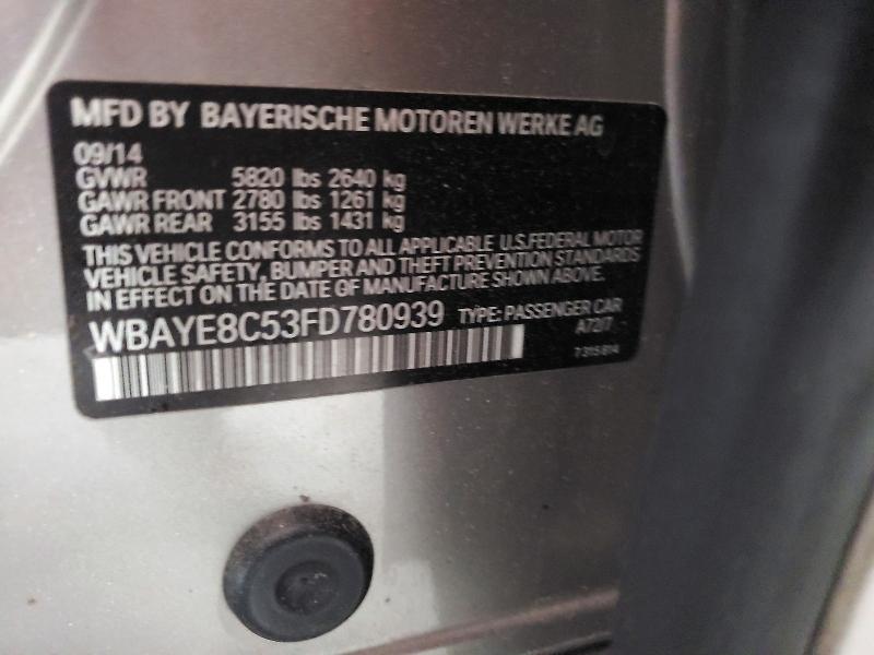 59820016 :رقم المزاد ، WBAYE8C53FD780939 vin ، 2015 Bmw 7 Series مزاد بيع