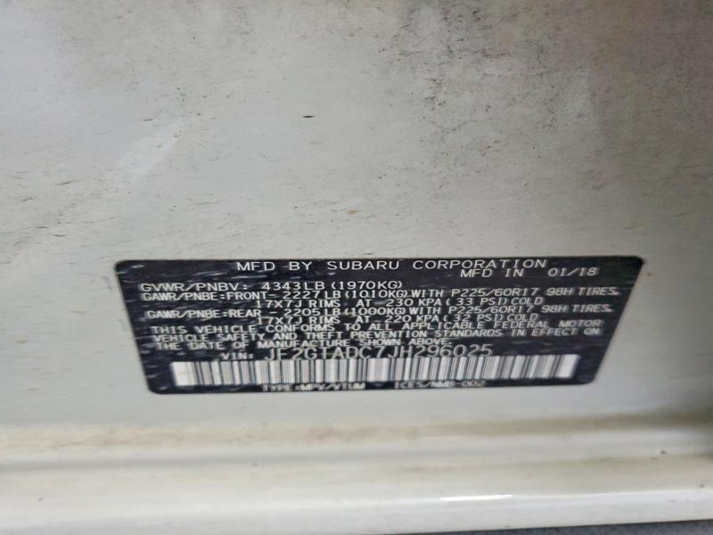 Продажа на аукционе авто 2018 Subaru Crosstrek, vin: JF2GTADC7JH296025, номер лота: 60090576