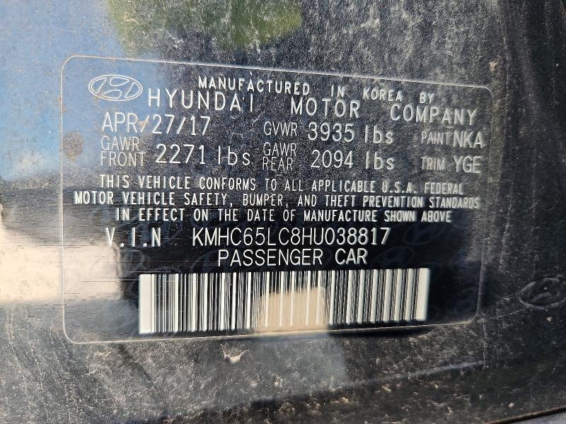 Продаж на аукціоні авто 2017 Hyundai Ioniq, vin: KMHC65LC8HU038817, номер лоту: 59860686