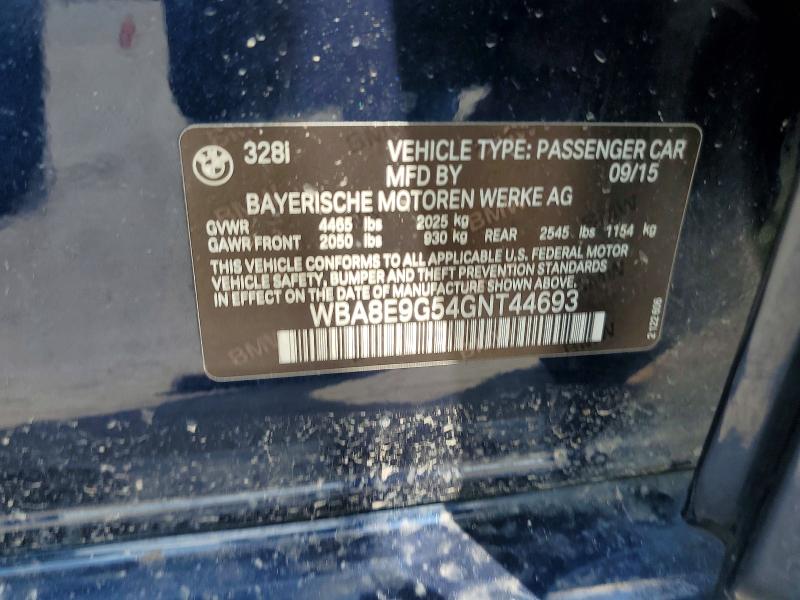 Aukcja sprzedaży 2016 Bmw 328, vin: WBA8E9G54GNT44693, numer aukcji: 60688986