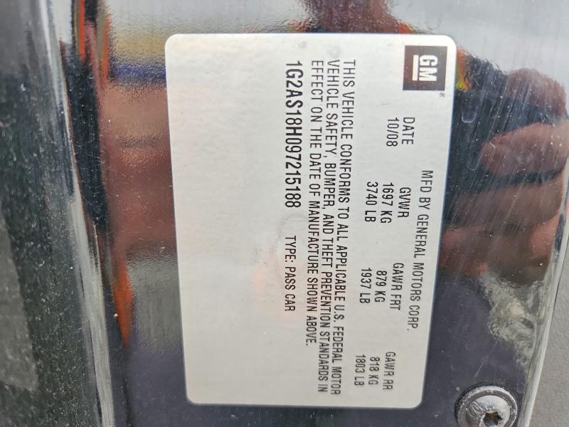 60047106 :رقم المزاد ، 1G2AS18H097215188 vin ، 2009 Pontiac G5 مزاد بيع