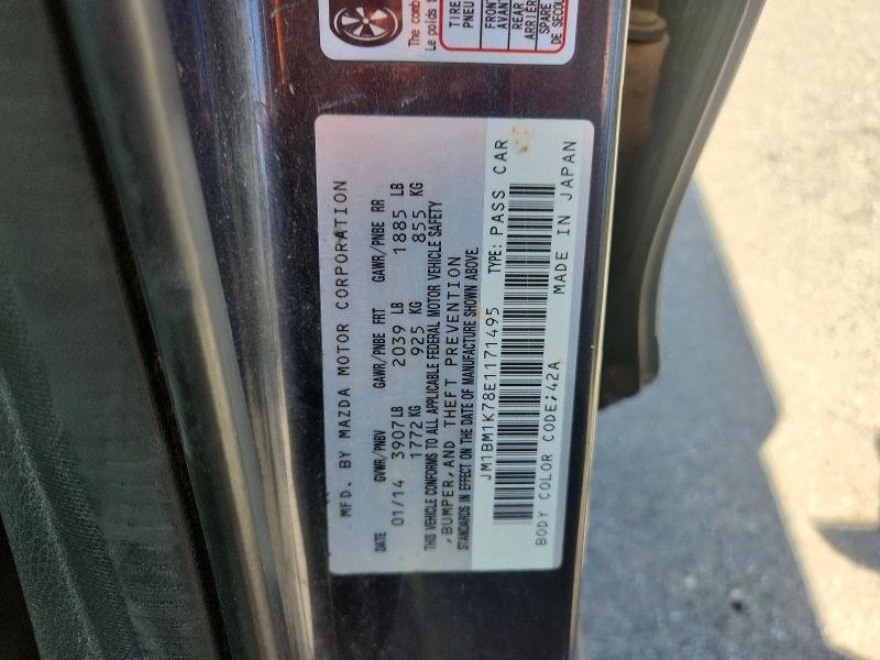 59341506 :رقم المزاد ، JM1BM1K78E1171495 vin ، 2014 Mazda 3 مزاد بيع