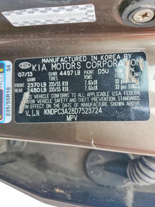 61693116 :رقم المزاد ، KNDPC3A28D7523724 vin ، 2013 Kia Sportage مزاد بيع