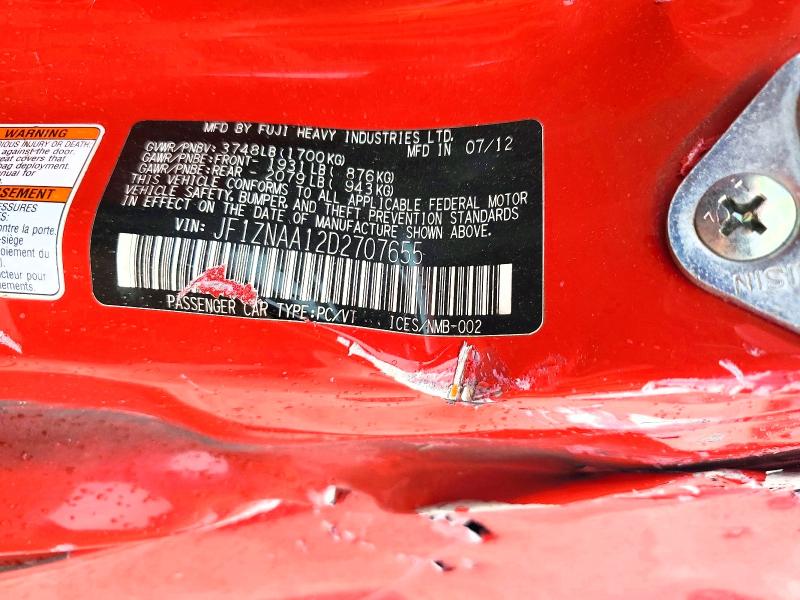 60487836 :رقم المزاد ، JF1ZNAA12D2707655 vin ، 2013 Scion Fr-s مزاد بيع