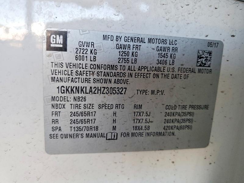 Продажа на аукционе авто 2017 Gmc Acadia, vin: 1GKKNKLA2HZ305327, номер лота: 62830276