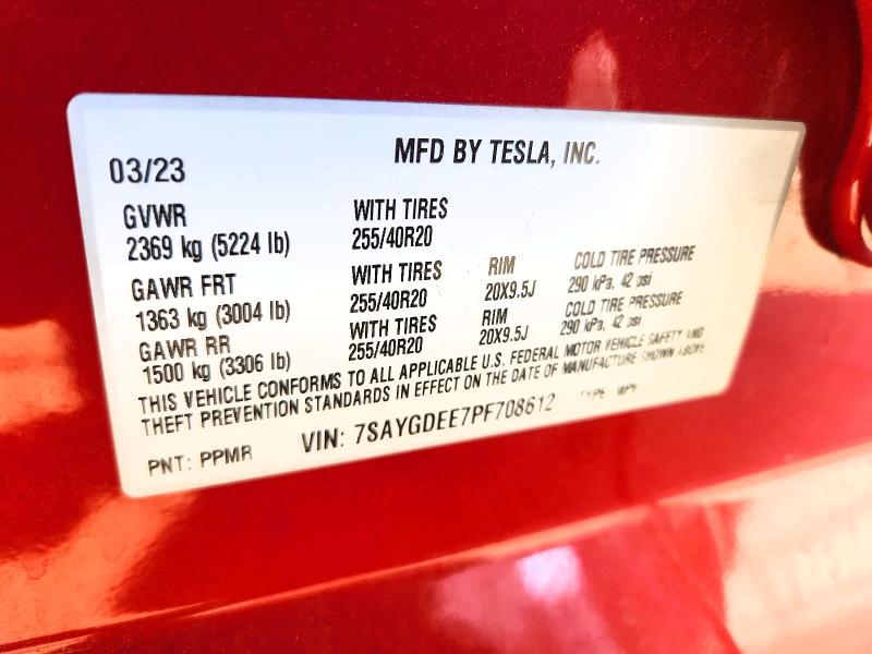 Aukcja sprzedaży 2023 Tesla Model Y, vin: 7SAYGDEE7PF708612, numer aukcji: 62303346