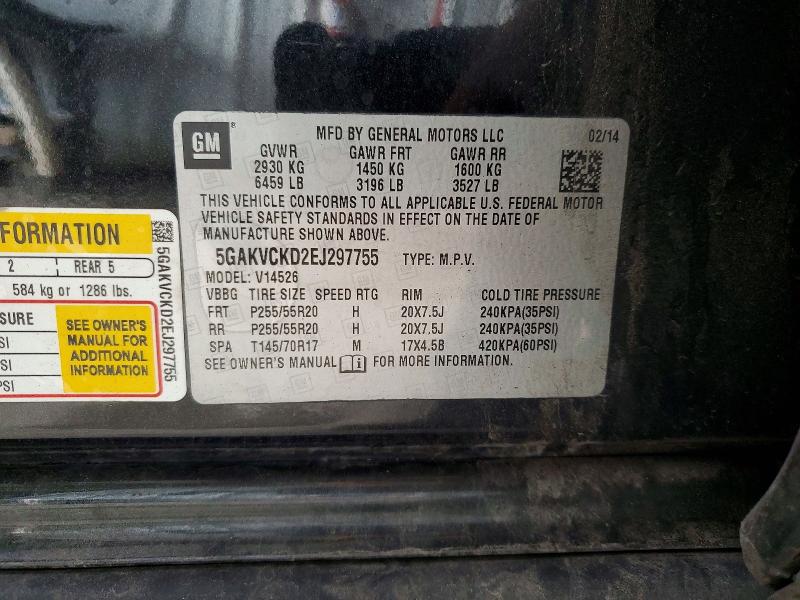 Aukcja sprzedaży 2014 Buick Enclave, vin: 5GAKVCKD2EJ297755, numer aukcji: 62583646
