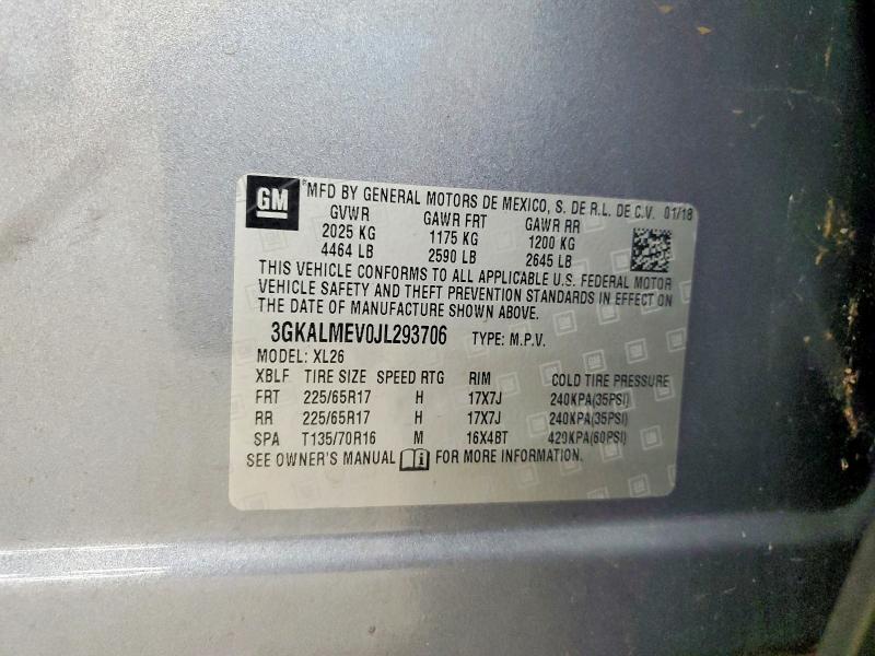 Aukcja sprzedaży 2018 Gmc Terrain, vin: 3GKALMEV0JL293706, numer aukcji: 59914216