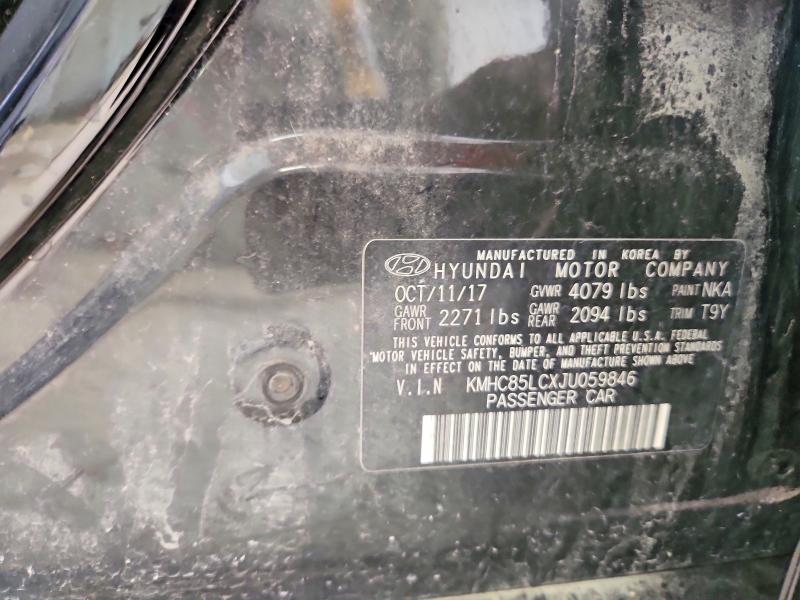 Aukcja sprzedaży 2018 Hyundai Ioniq, vin: KMHC85LCXJU059846, numer aukcji: 62479886