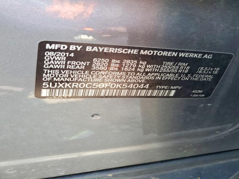 2015 Bmw X5 მანქანა იყიდება აუქციონზე, vin: 5UXKR0C59F0K54044, აუქციონის ნომერი: 62051606