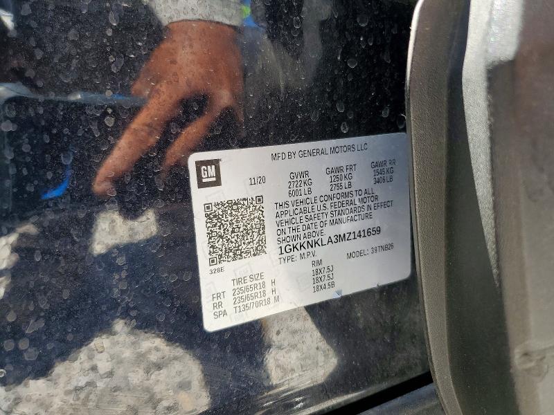 60073726 :رقم المزاد ، 1GKKNKLA3MZ141659 vin ، 2021 Gmc Acadia مزاد بيع