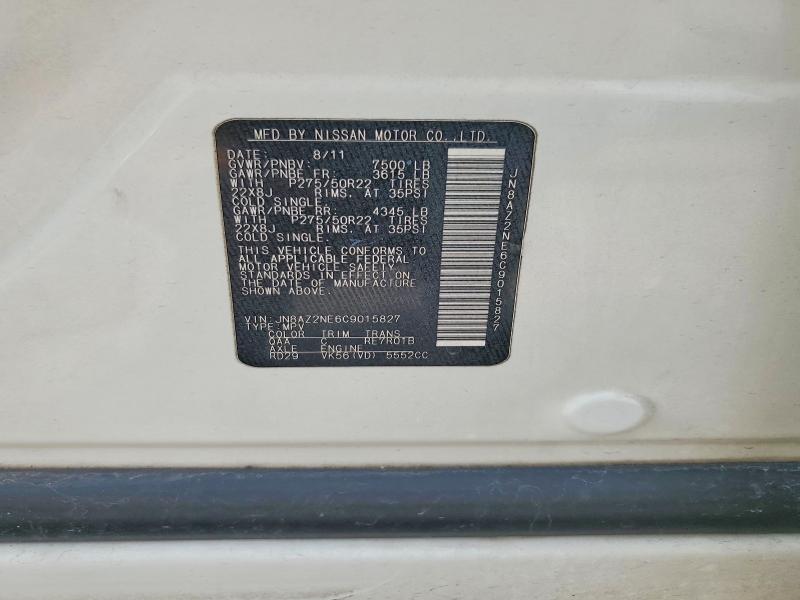 2012 Infiniti Qx56 მანქანა იყიდება აუქციონზე, vin: JN8AZ2NE6C9015827, აუქციონის ნომერი: 60806446