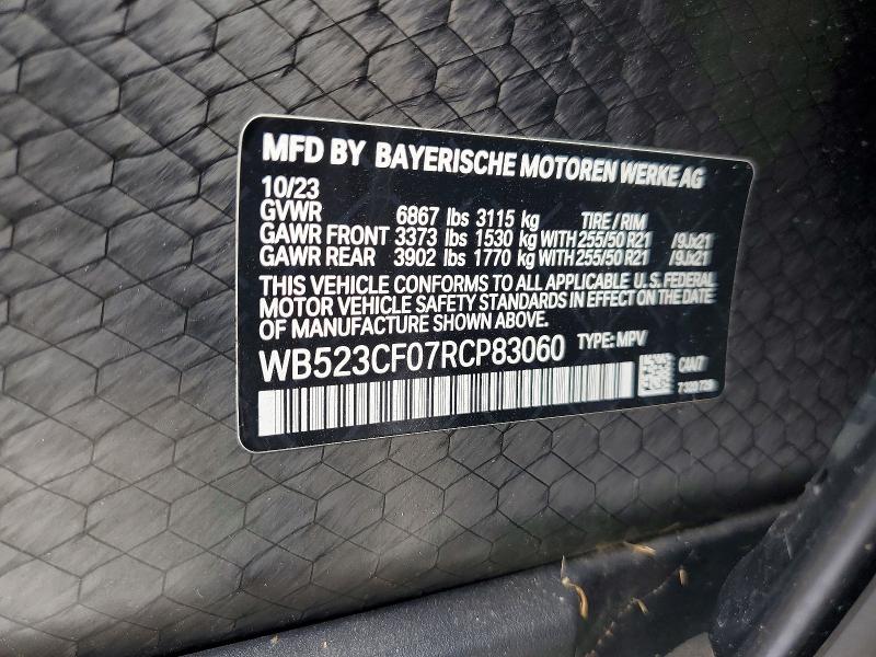 Aukcja sprzedaży 2024 Bmw Ix, vin: WB523CF07RCP83060, numer aukcji: 60553286