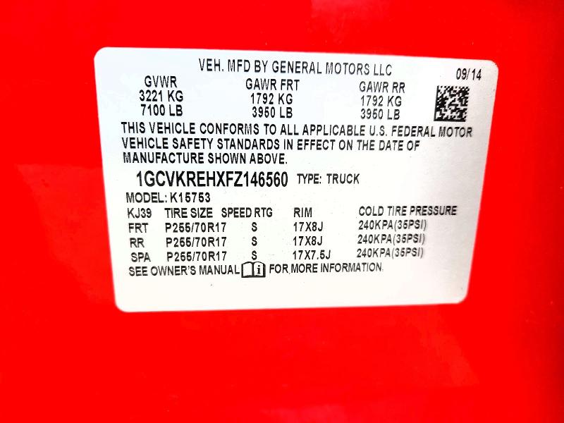 Aukcja sprzedaży 2015 Chevrolet Silverado, vin: 1GCVKREHXFZ146560, numer aukcji: 61805966