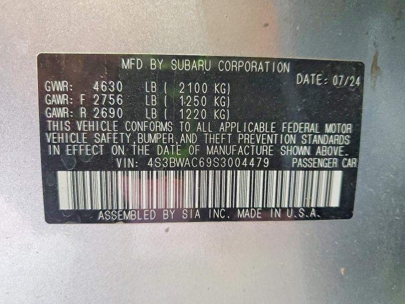 Продажа на аукционе авто 2025 Subaru Legacy, vin: 4S3BWAC69S3004479, номер лота: 62849036