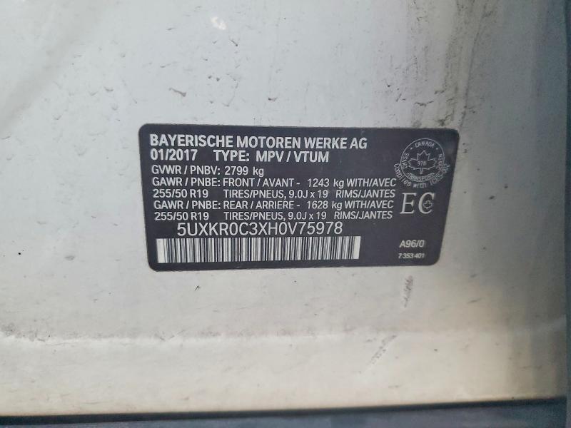 61534166 :رقم المزاد ، 5UXKR0C3XH0V75978 vin ، 2017 Bmw X5 مزاد بيع
