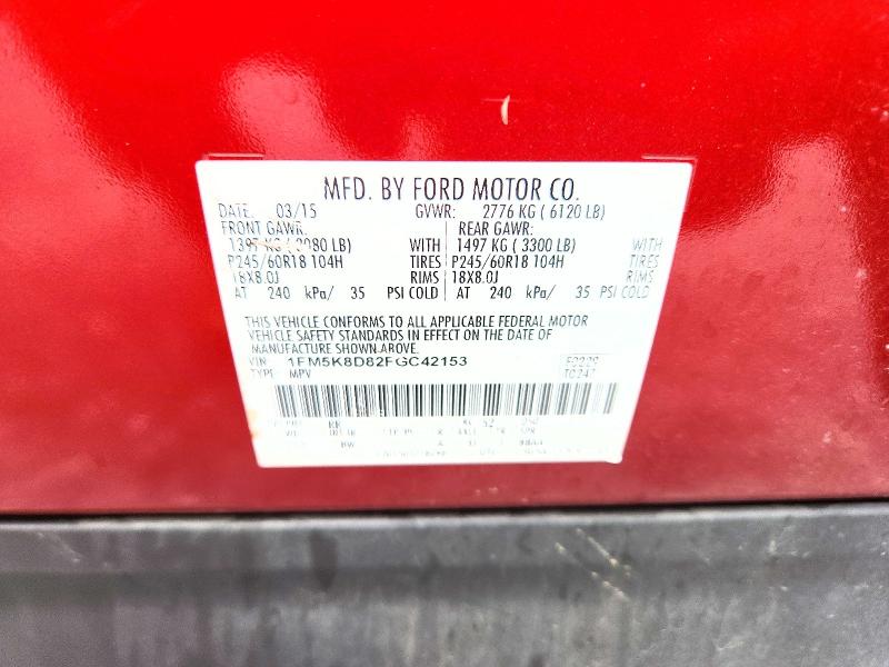 2015 Ford Explorer მანქანა იყიდება აუქციონზე, vin: 1FM5K8D82FGC42153, აუქციონის ნომერი: 59800976