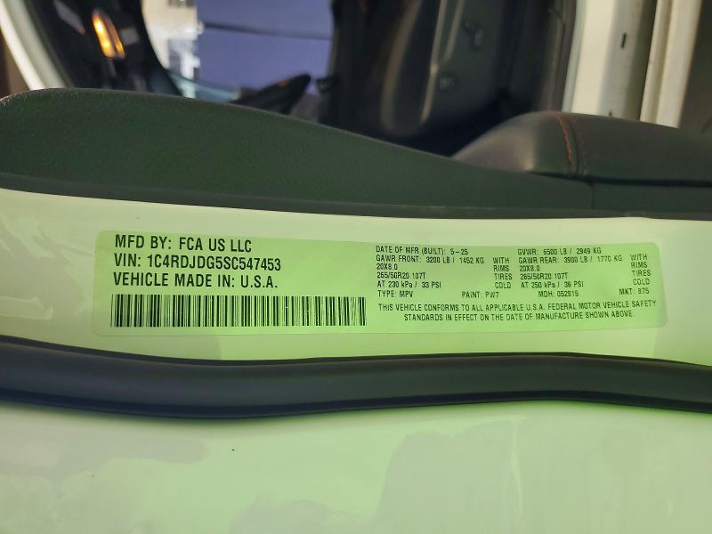 Продажа на аукционе авто 2025 Dodge Durango, vin: 1C4RDJDG5SC547453, номер лота: 85637015
