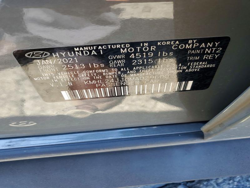 60881206 :رقم المزاد ، KMHL24JJ0MA029600 vin ، 2021 Hyundai Sonata Hybrid مزاد بيع