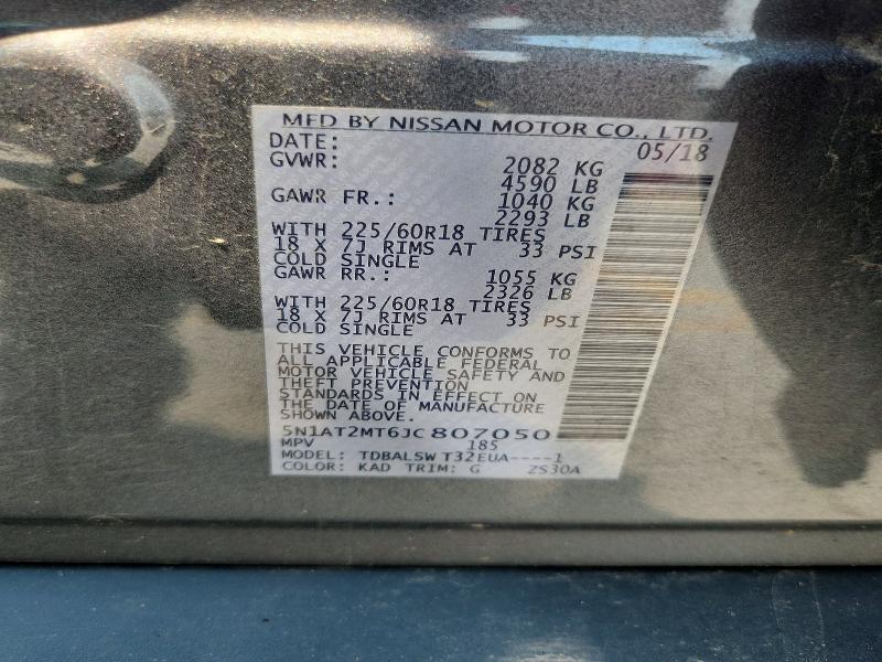Продажа на аукционе авто 2018 Nissan Rogue, vin: 5N1AT2MT6JC807050, номер лота: 61816386