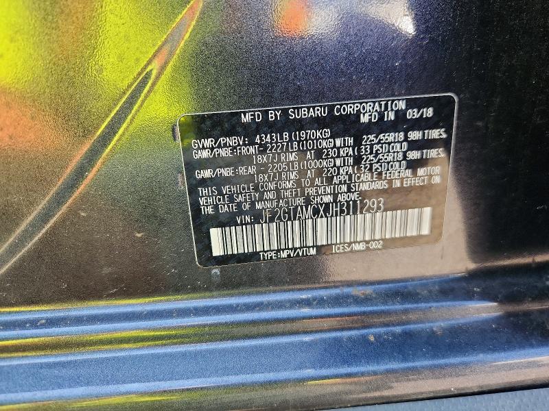 60143286 :رقم المزاد ، JF2GTAMCXJH311293 vin ، 2018 Subaru Crosstrek مزاد بيع