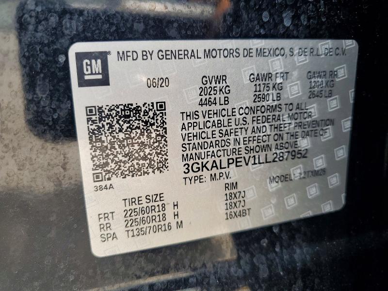 Aukcja sprzedaży 2020 Gmc Terrain, vin: 3GKALPEV1LL287952, numer aukcji: 61576776
