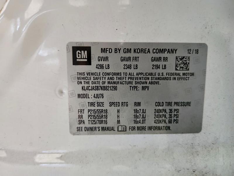 Aukcja sprzedaży 2019 Buick Encore, vin: KL4CJASB7KB821290, numer aukcji: 59096806