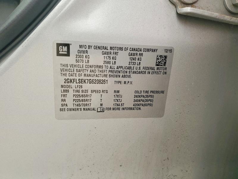 2016 Gmc Terrain მანქანა იყიდება აუქციონზე, vin: 2GKFLSEK7G6208261, აუქციონის ნომერი: 61351596