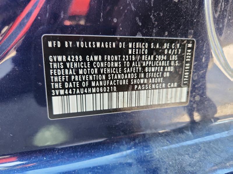 Продаж на аукціоні авто 2017 Volkswagen Gti, vin: 3VW447AU4HM060210, номер лоту: 59910076