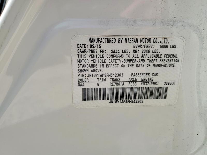 Продаж на аукціоні авто 2015 Infiniti Q70, vin: JN1BY1AP9FM542303, номер лоту: 62003536