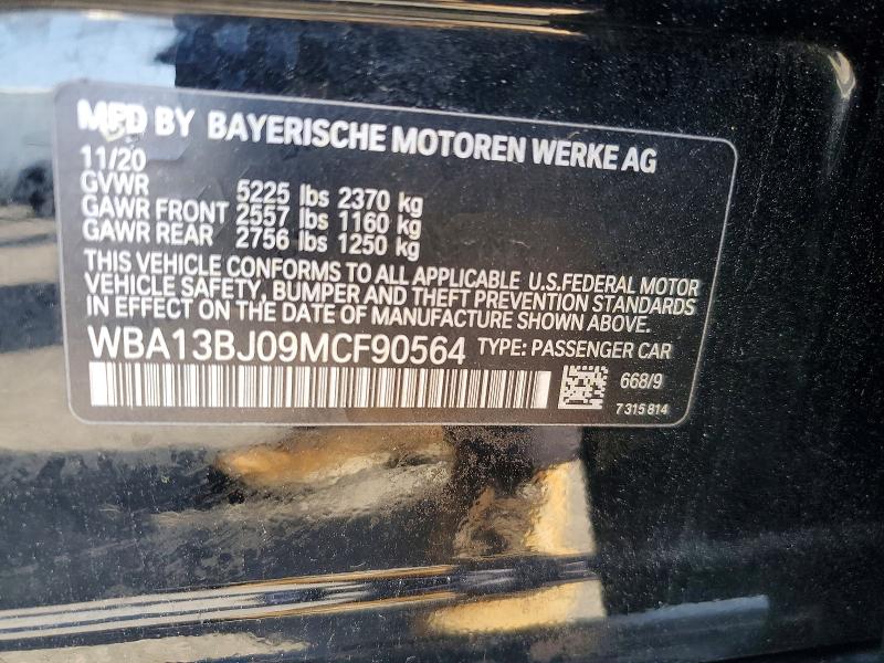 Aukcja sprzedaży 2021 Bmw 530, vin: WBA13BJ09MCF90564, numer aukcji: 59550446