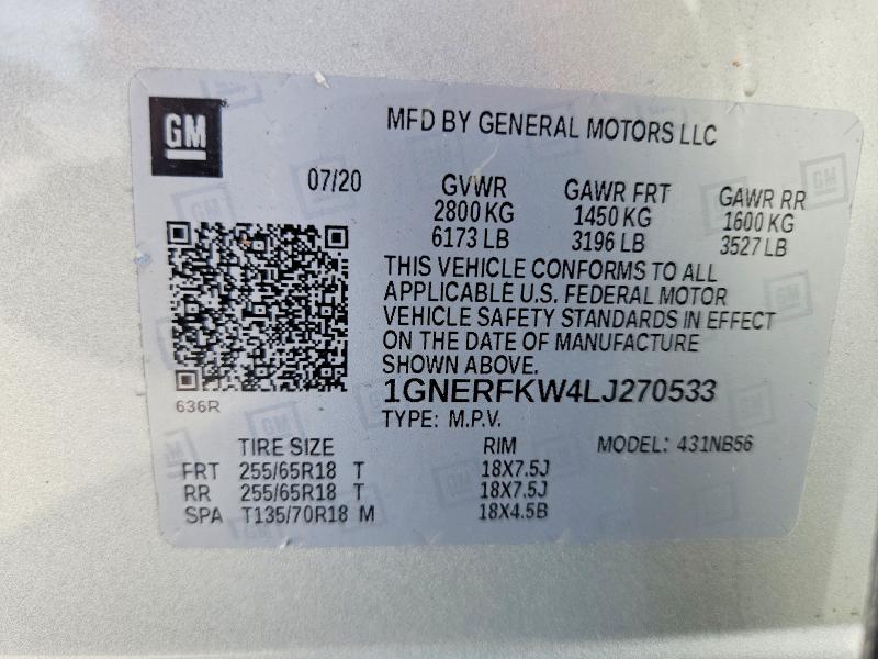 Продажа на аукционе авто 2020 Chevrolet Traverse, vin: 1GNERFKW4LJ270533, номер лота: 61031256