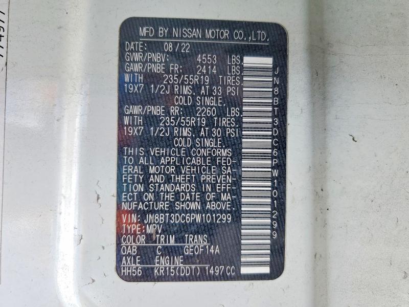 2023 Nissan Rogue მანქანა იყიდება აუქციონზე, vin: JN8BT3DC6PW101299, აუქციონის ნომერი: 63121706