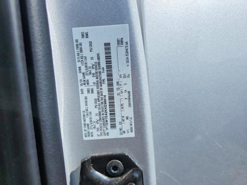 2019 Ford F150 მანქანა იყიდება აუქციონზე, vin: 1FTEW1E42KKE98814, აუქციონის ნომერი: 76295855