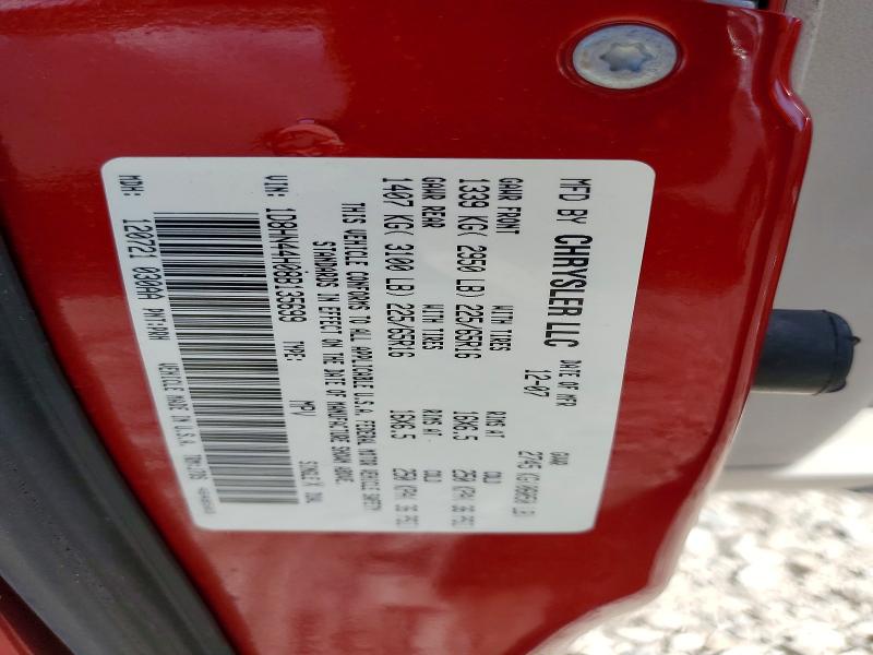 Продаж на аукціоні авто 2008 Dodge Grand Caravan, vin: 1D8HN44H08B135699, номер лоту: 62025026