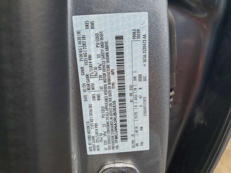 Aukcja sprzedaży 2024 Ford Escape, vin: 1FMCU9NA3RUB36535, numer aukcji: 61688746