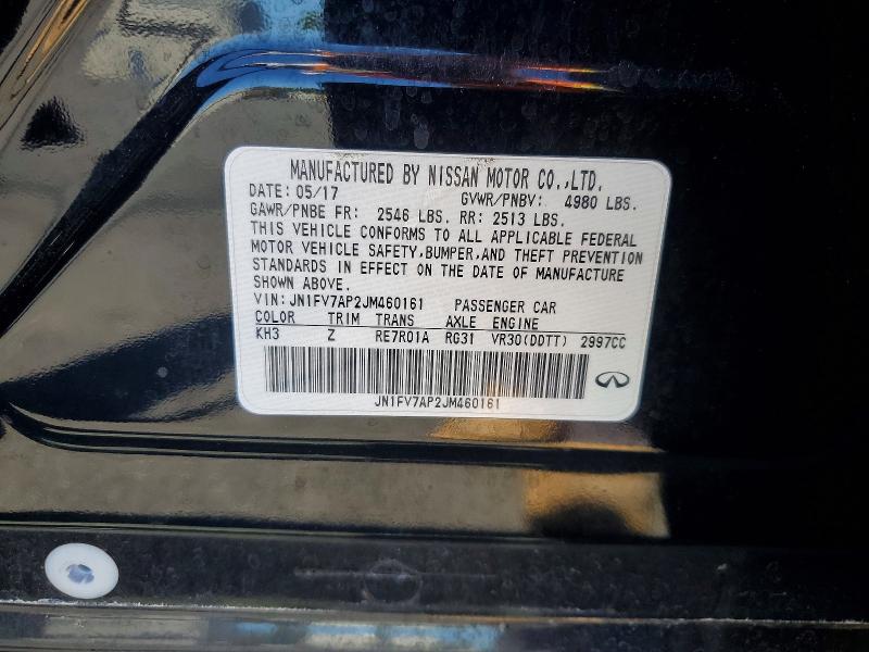 61988526 :رقم المزاد ، JN1FV7AP2JM460161 vin ، 2018 Infiniti Q50 مزاد بيع