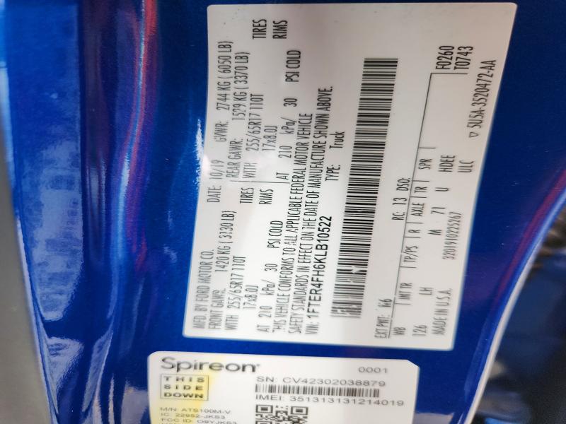 85636765 :رقم المزاد ، 1FTER4FH6KLB10522 vin ، 2019 Ford Ranger مزاد بيع
