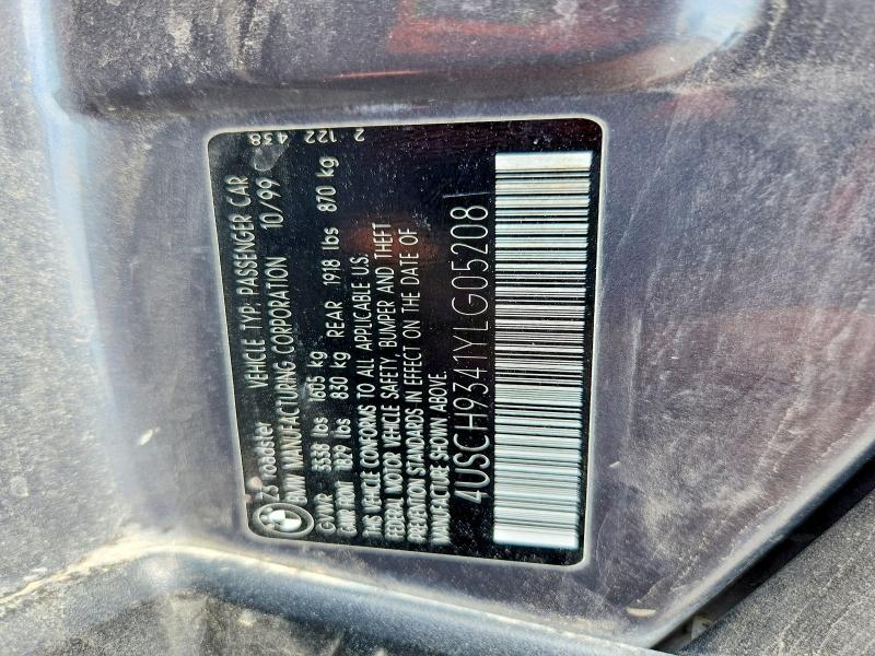 Продаж на аукціоні авто 2000 Bmw Z3, vin: 4USCH9341YLG05208, номер лоту: 62496396