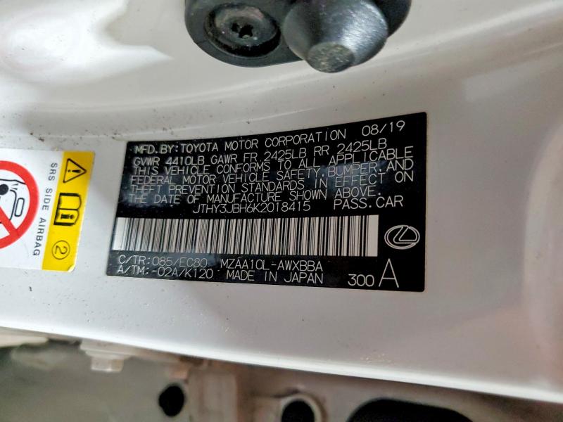 Aukcja sprzedaży 2019 Lexus Ux, vin: JTHY3JBH6K2018415, numer aukcji: 85977825