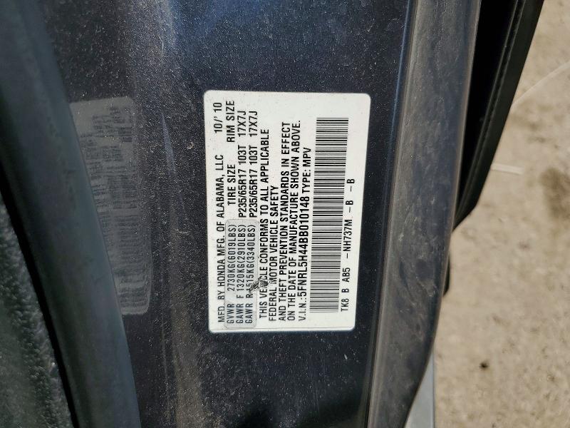 60192576 :رقم المزاد ، 5FNRL5H44BB010148 vin ، 2011 Honda Odyssey مزاد بيع