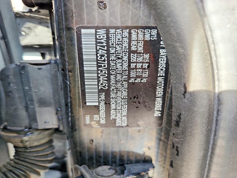60169226 :رقم المزاد ، WBY1Z4C57FV504452 vin ، 2015 Bmw I3 مزاد بيع