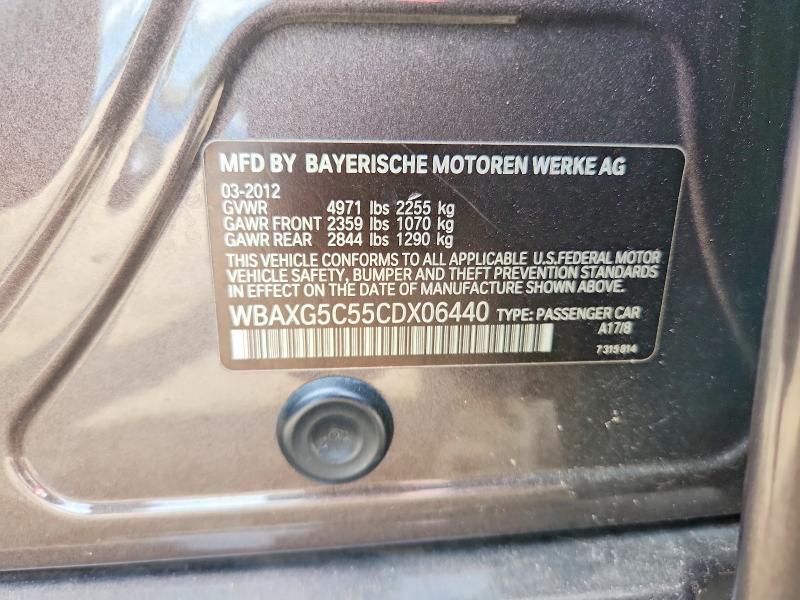 Продажа на аукционе авто 2012 Bmw 528, vin: WBAXG5C55CDX06440, номер лота: 60789256