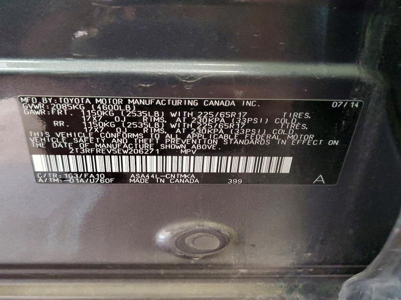 Aukcja sprzedaży 2014 Toyota Rav4, vin: 2T3RFREV5EW206271, numer aukcji: 61364946