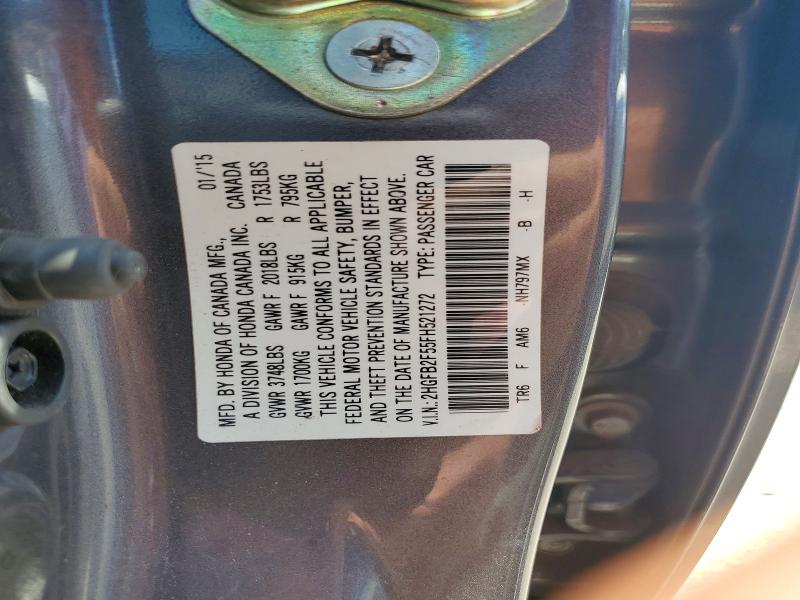 Aukcja sprzedaży 2015 Honda Civic, vin: 2HGFB2F55FH521272, numer aukcji: 62847236